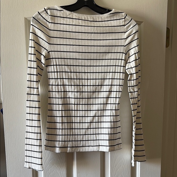 Madewell Tops - Madewell NWT Ribbed Long Sleeve Boatneck Top in Stripe size S